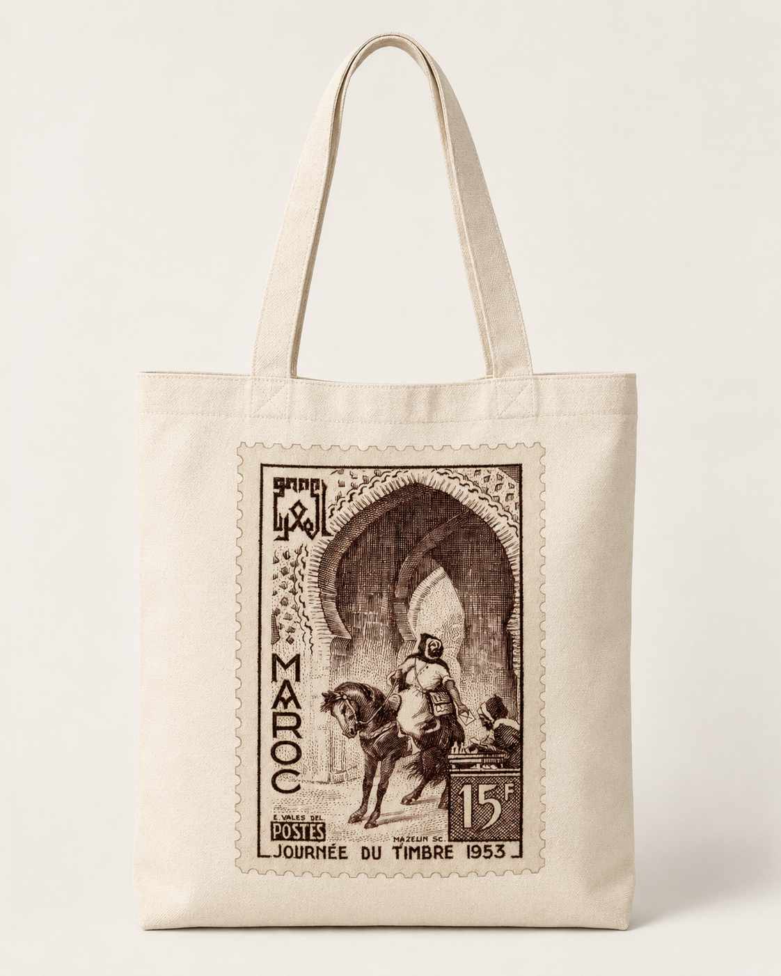 Moroccan Heritage Stamp Tote Bag – Journée du Timbre (1953)